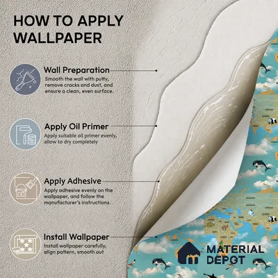 KD4070-4 | 10 Meter x 21 Inches Map Look Wallpaper - 57.41 Sq. Ft. | Minimum 15% wastage during installation