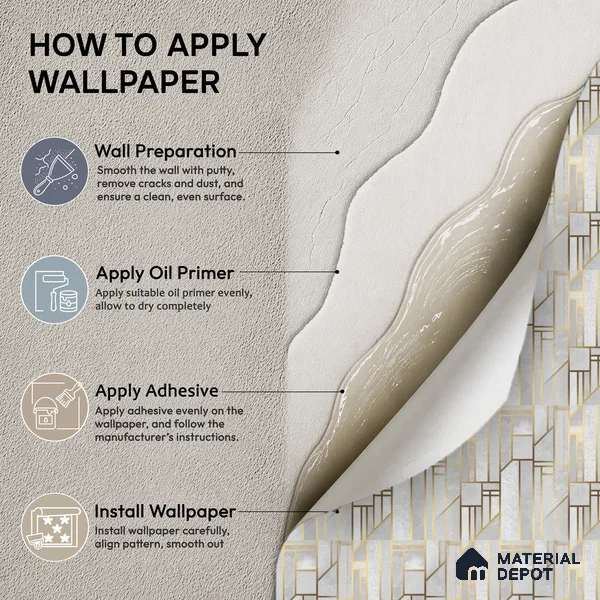 WK25-2514 | White & Gold Art Deco Panel Patterned Wallpaper - 10 Meter x 21 Inches, 57.41 Sq. Ft. (Min. 15% Wastage)