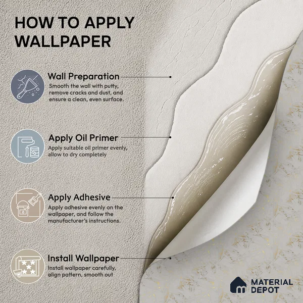 WK25-2529 | White & Gold Brushed Foil Texture Patterned Wallpaper - 10 Meter x 21 Inches, 57.41 Sq. Ft. (Min. 15% Wastage)