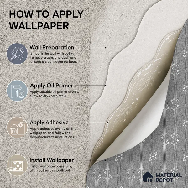 WK25-2537 | Grey & Silver Art Deco Fountain Patterned Wallpaper - 10 Meter x 21 Inches, 57.41 Sq. Ft. (Min. 15% Wastage)