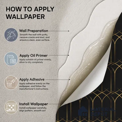 WK25-2543 | Black & Gold Art Deco Arch Patterned Wallpaper - 10 Meter x 21 Inches, 57.41 Sq. Ft. (Min. 15% Wastage)