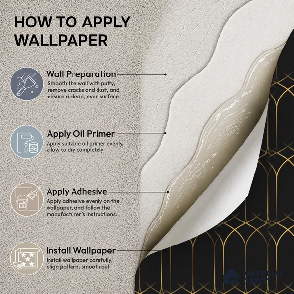WK25-2543 | Black & Gold Art Deco Arch Patterned Wallpaper - 10 Meter x 21 Inches, 57.41 Sq. Ft. (Min. 15% Wastage)