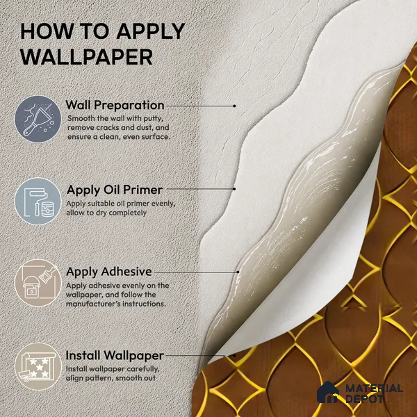 WK160-20 | Brown Lattice Gold Patterned Wallpaper - 10 Meter x 21 Inches, 57.37 Sq. Ft. (Min. 15% Wastage)