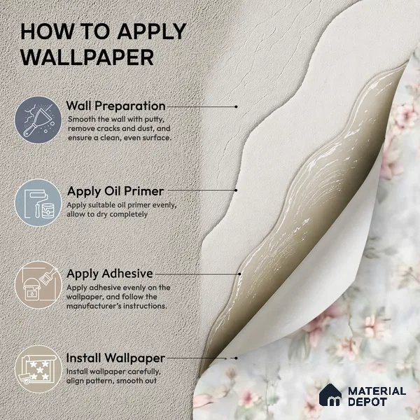 WK160-15 | Grey Magnolia Blossom Floral Wallpaper - 10 Meter x 21 Inches, 57.37 Sq. Ft. (Min. 15% Wastage)