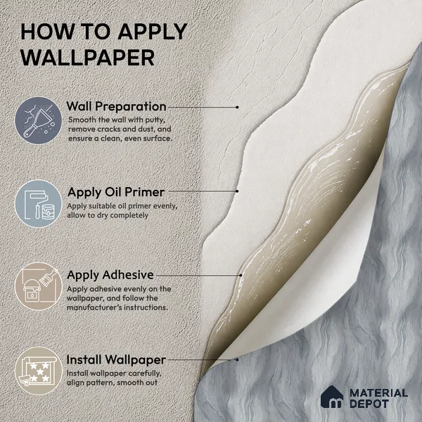 1124 | Grey Wave Ripples Textured Wallpaper - 10 Meter x 21 Inches, 57.37 Sq. Ft. (Min. 15% Wastage)