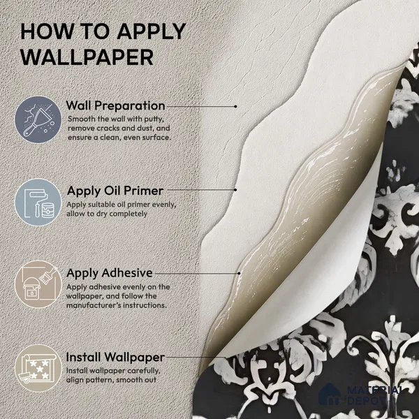81372-3 | 5 Meter x 42 Inches Damask Look Wallpaper - 57 Sq. Ft.  | Minimum 15% wastage during installation