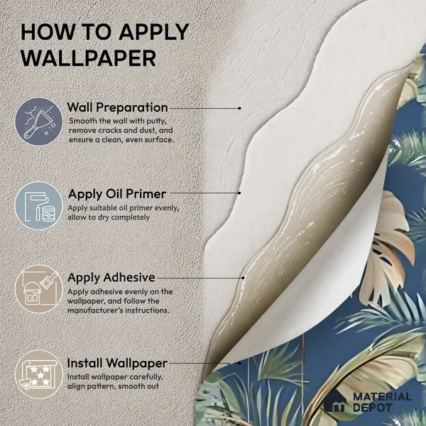 WK160-40 | 10 Meter x 21 Inches Tropical Look Wallpaper - 57.37 Sq. Ft. | Minimum 15% wastage during installation