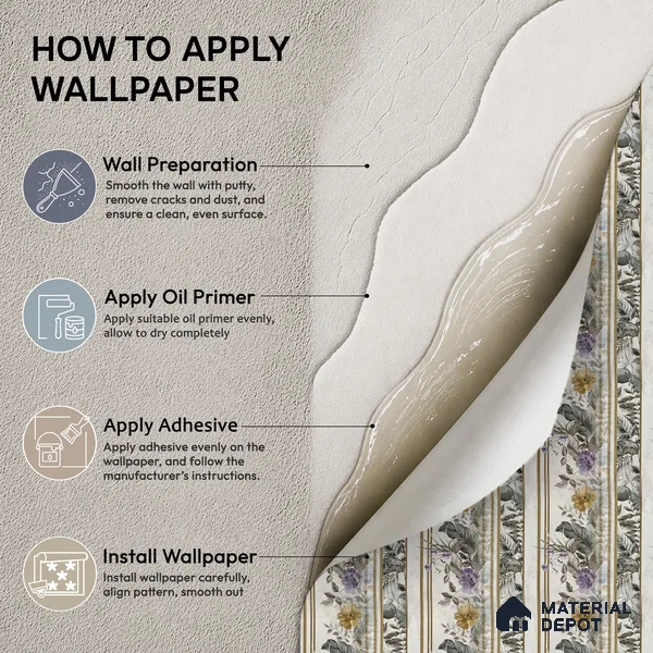 170-29 | Grey Bouquet Stripe Floral Wallpaper - 9.6 Meter x 20.87 Inches, 54.77 Sq. Ft. (Min. 15% Wastage)