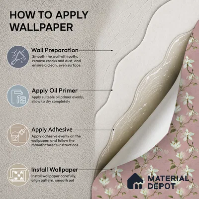 170-26 | Pink White Magnolia Floral Wallpaper - 9.6 Meter x 20.87 Inches, 54.77 Sq. Ft. (Min. 15% Wastage)