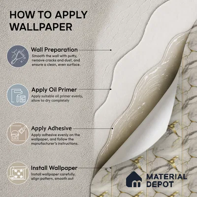 170-46 | 9.6 Meter x 20.87 Inches Marble Look Wallpaper - 54.77 Sq. Ft. | Minimum 10% wastage during installation