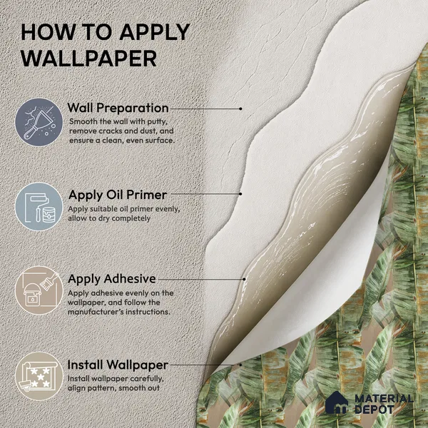 170-7 | Rust Green Banana Leaf Floral Wallpaper - 9.6 Meter x 20.87 Inches, 54.77 Sq. Ft. (Min. 15% Wastage)