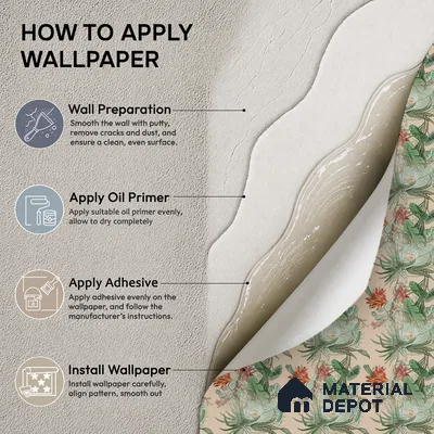 170-32 | Peach Palm Garden Floral Wallpaper - 9.6 Meter x 20.87 Inches, 54.77 Sq. Ft. (Min. 15% Wastage)