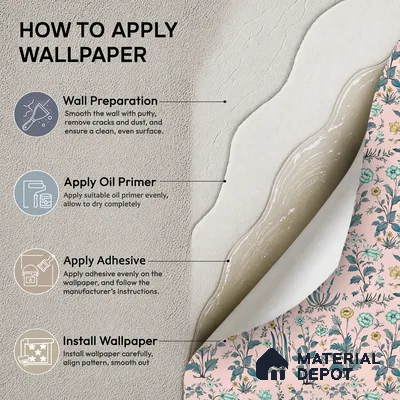 8040 | Pink Wildflower Garden Floral Wallpaper - 10 Meter x 21 Inches, 57.41 Sq. Ft.