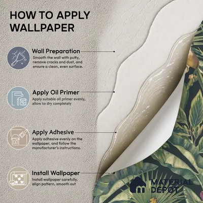 13334 | Black Toucan Jungle Floral Wallpaper - 10 Meter x 21 Inch, 57 Sq. Ft.