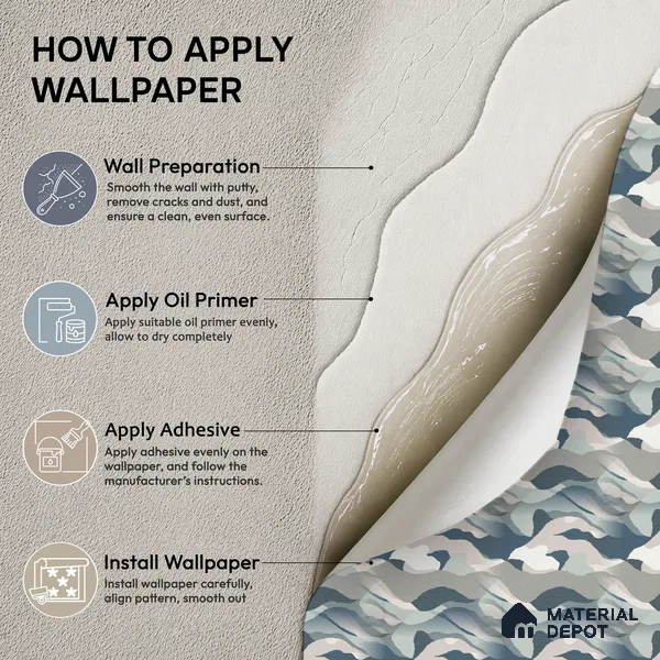 51244001 | Blue & Grey Abstract Patterned Wallpaper - 10 Meter x 21 Inch, 57 Sq. Ft.