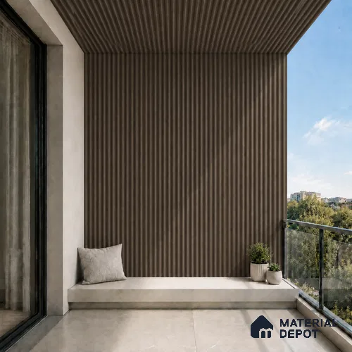 Royal Nut 10 ft x 0.45 ft (3060x140 mm) Pyramid Design Interior & Exterior Wall & Ceiling Panel - 14 mm | Suitable for Balcony, Facade & Open Area | Width is Subjected to 5% Variation