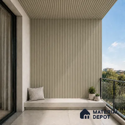 Gold 10 ft x 0.45 ft (3060x140 mm) Pyramid Design Interior & Exterior Wall & Ceiling Panel - 14 mm | Suitable for Balcony, Facade & Open Area | Width is Subjected to 5% Variation