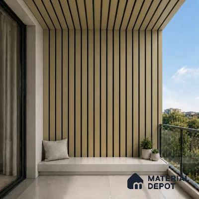 Gold 10 ft x 0.5 ft (3060x150 mm) Dual Tone Linea Design Interior & Exterior Wall & Ceiling Panel - 15 mm | Suitable for Balcony, Facade & Open Area | Width is Subjected to 5% Variation
