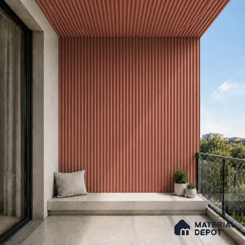 Copper 10 ft x 0.45 ft (3060x140 mm) Pyramid Design Interior & Exterior Wall & Ceiling Panel - 14 mm | Suitable for Balcony, Facade & Open Area | Width is Subjected to 5% Variation