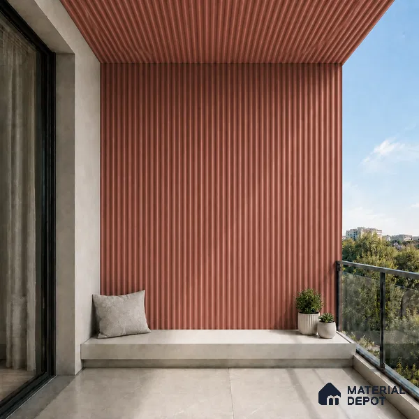 Copper 10 ft x 0.45 ft (3060x140 mm) Pyramid Design Interior & Exterior Wall & Ceiling Panel - 14 mm | Suitable for Balcony, Facade & Open Area | Width is Subjected to 5% Variation