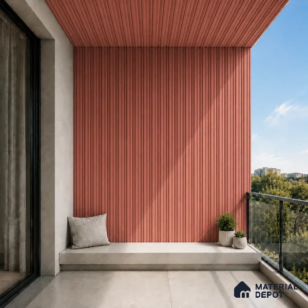 Copper 10 ft x 0.5 ft (3060x150 mm) Linea Design Interior & Exterior Wall & Ceiling Panel - 15 mm | Suitable for Balcony, Facade & Open Area | Width is Subjected to 5% Variation