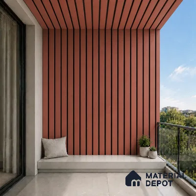 Copper 10 ft x 0.5 ft (3060x150 mm) Dual Tone Linea Design Interior & Exterior Wall & Ceiling Panel - 15 mm | Suitable for Balcony, Facade & Open Area | Width is Subjected to 5% Variation