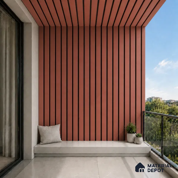 Copper 10 ft x 0.5 ft (3060x150 mm) Dual Tone Linea Design Interior & Exterior Wall & Ceiling Panel - 15 mm | Suitable for Balcony, Facade & Open Area | Width is Subjected to 5% Variation