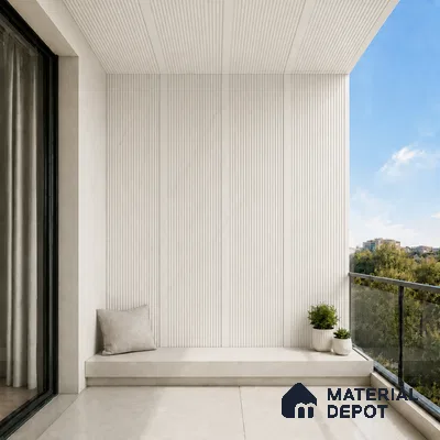Statuario 10 ft x 0.68 ft (3060x208 mm) Curve Design Interior & Exterior Wall & Ceiling Panel - 10 mm | Suitable for Balcony, Facade & Open Area | Width is Subjected to 5% Variation