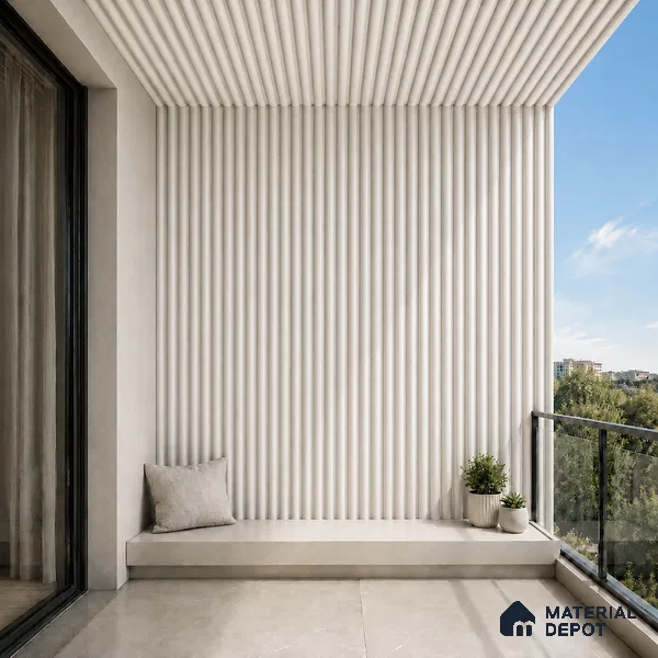 Pearl 10 ft x 0.6 ft (3060x180 mm) Arch Design Interior & Exterior Wall & Ceiling Panel - 17 mm | Suitable for Balcony, Facade & Open Area | Width is Subjected to 5% Variation