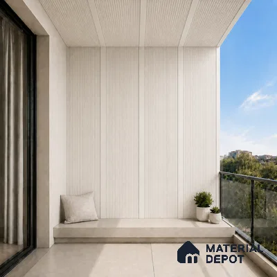 Pearl 10 ft x 0.68 ft (3060x208 mm) Curve Design Interior & Exterior Wall & Ceiling Panel - 10 mm | Suitable for Balcony, Facade & Open Area | Width is Subjected to 5% Variation