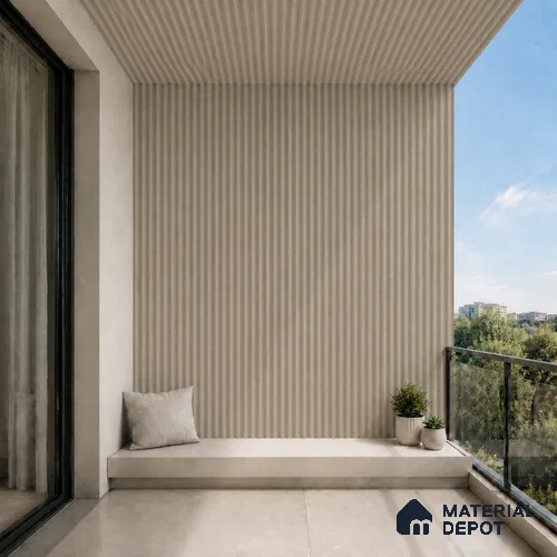 Mocha 10 ft x 0.5 ft (3060x150 mm) Pastel Pyramid Design Interior & Exterior Wall & Ceiling Panel - 15 mm | Suitable for Balcony, Facade & Open Area | Width is Subjected to 5% Variation