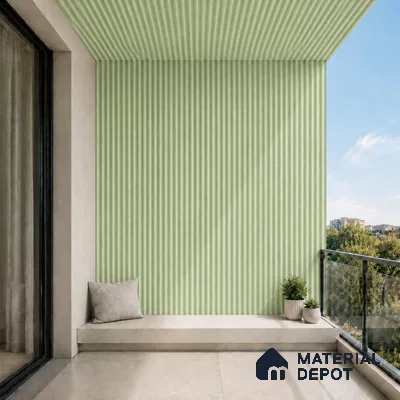 Mint Green 10 ft x 0.5 ft (3060x150 mm) Pastel Pyramid Design Interior & Exterior Wall & Ceiling Panel - 15 mm | Suitable for Balcony, Facade & Open Area | Width is Subjected to 5% Variation