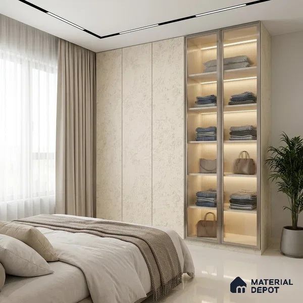 Beige Rustic Look LM 05347 8 ft x 4 ft Texture Finish Decorative Laminate - 1 mm | Suitable for TV Unit, Wardrobe, Kitchen Cabinets