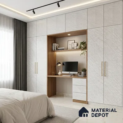 Grey Marble Look LM 18810 8 ft x 4 ft Texture Finish Decorative Laminate - 1 mm | Suitable for TV Unit, Wardrobe, Kitchen Cabinets