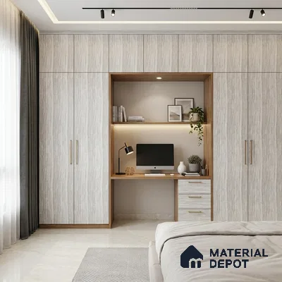 Beige Marble Look LM 18818 8 ft x 4 ft Texture Finish Decorative Laminate - 1 mm | Suitable for TV Unit, Wardrobe, Kitchen Cabinets