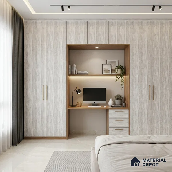 Beige Marble Look LM 18818 8 ft x 4 ft Texture Finish Decorative Laminate - 1 mm | Suitable for TV Unit, Wardrobe, Kitchen Cabinets