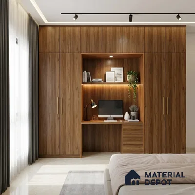 Wooden Look LM 19177 Juglans Polished 8 ft x 4 ft Texture Finish Decorative Laminate - 1 mm | Suitable for TV Unit, Wardrobe, Kitchen Cabinets