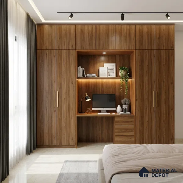 Wooden Look LM 19177 Juglans Polished 8 ft x 4 ft Texture Finish Decorative Laminate - 1 mm | Suitable for TV Unit, Wardrobe, Kitchen Cabinets