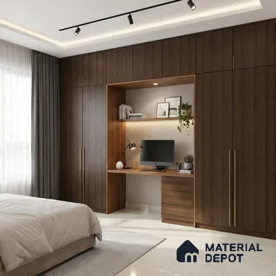 Wooden Look LM 19179 Wales Walnut 8 ft x 4 ft Texture Finish Decorative Laminate - 1 mm | Suitable for TV Unit, Wardrobe, Kitchen Cabinets