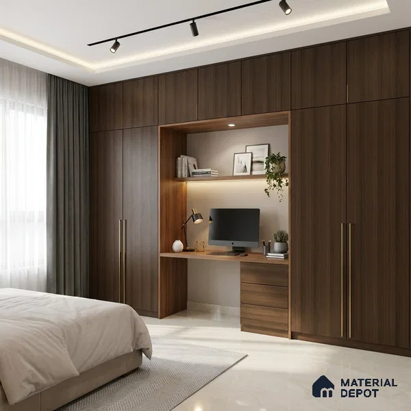 Wooden Look LM 19179 Wales Walnut 8 ft x 4 ft Texture Finish Decorative Laminate - 1 mm | Suitable for TV Unit, Wardrobe, Kitchen Cabinets