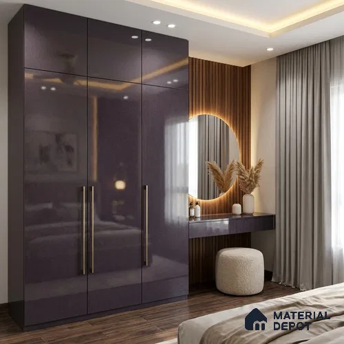 Metallic Look LM 19192 Metallic Purple 8 ft x 4 ft Glossy Finish Decorative Laminate - 1 mm | Suitable for TV Unit, Wardrobe, Kitchen Cabinets