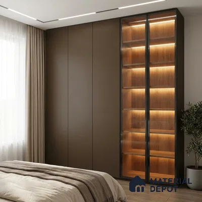 Solid Colors Look LM 19230 Brown Haze 8 ft x 4 ft Matte Finish Decorative Laminate - 1 mm | Suitable for Living Room, Kitchen, Office