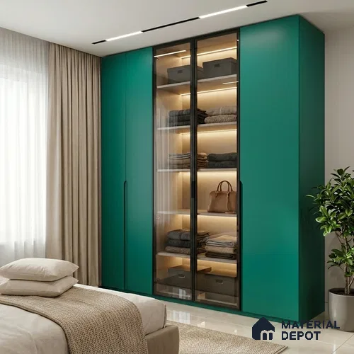 Solid Colors Look LM 19234 Turquoise 8 ft x 4 ft Matte Finish Decorative Laminate - 1 mm | Suitable for Living Room, Kitchen, Office