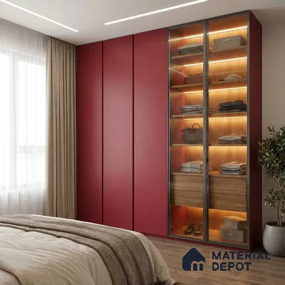 Solid Colors Look LM 19235 Raspberry 8 ft x 4 ft Matte Finish Decorative Laminate - 1 mm | Suitable for Living Room, Kitchen, Office