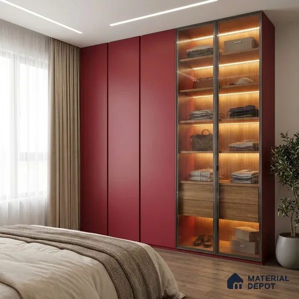Solid Colors Look LM 19235 Raspberry 8 ft x 4 ft Matte Finish Decorative Laminate - 1 mm | Suitable for Living Room, Kitchen, Office