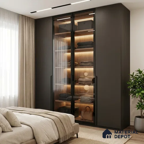 Solid Colors Look LM 19245 Dark Grey 8 ft x 4 ft Matte Finish Decorative Laminate - 1 mm | Suitable for Living Room, Kitchen, Office