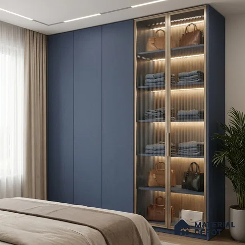 Solid Colors Look LM 19265 Electric Blue 8 ft x 4 ft Suede Finish Decorative Laminate - 1 mm | Suitable for Living Room, Kitchen, Office