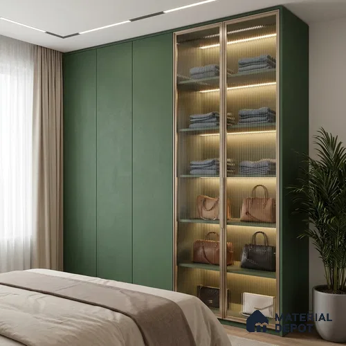 Solid Colors Look LM 19266 Basil Green 8 ft x 4 ft Suede Finish Decorative Laminate - 1 mm | Suitable for Living Room, Kitchen, Office
