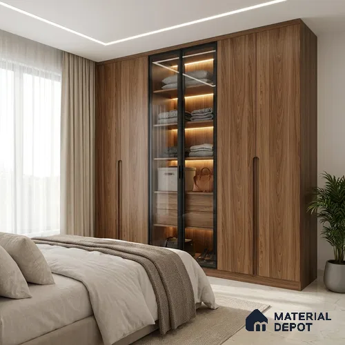Wooden Look LM 19270 Raw Walnut 8 ft x 4 ft Texture Finish Decorative Laminate - 1 mm | Suitable for TV Unit, Wardrobe, Kitchen Cabinets