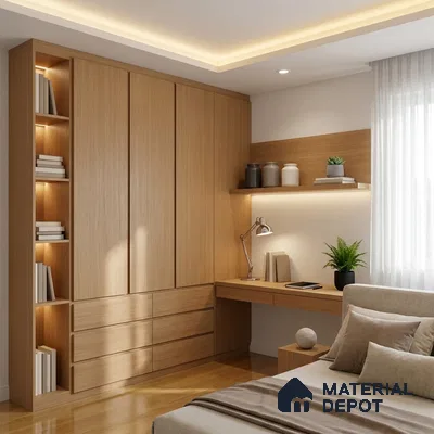 Wooden Look LM 19272 Tropical Oak 8 ft x 4 ft Texture Finish Decorative Laminate - 1 mm | Suitable for TV Unit, Wardrobe, Kitchen Cabinets